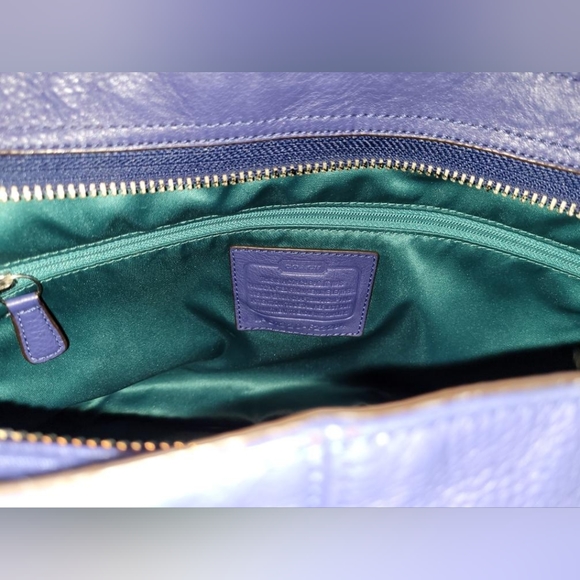 COACH  BLUE LEATHER BAG - Picture 9 of 11